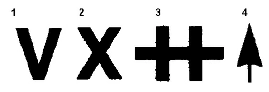 Droit aérien et procédures du contrôle de la circulation aérienne - En utilisant le code visuel air-sol, la(les) lettre(s) semblables au symbole signifiant 